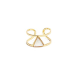 Bague Lisa double anneau et pierre triangle laiton couleur or