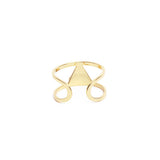 Bague Lisa double anneau et pierre triangle laiton couleur or