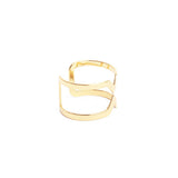 Bague Louison ajourée et double triangles laiton couleur or