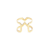 Bague Louison ajourée et double triangles laiton couleur or