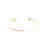 Jonc Denisa deux pierres quartz rose laiton couleur or