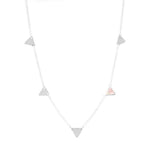 Collier Léonore triangles et pierre laiton couleur argent