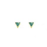 Boucles d'oreilles triangle et pierre laiton couleur or
