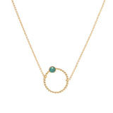 Collier Chloé cercle et pierre laiton couleur or