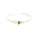 Jonc Leelou triangles et pierre laiton couleur or