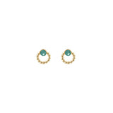 Boucles d'oreilles Charlie puce cercle et pire laiton couleur or
