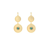 Boucles d'oreilles Célia pierre laiton couleur or