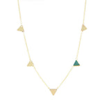 Collier Eléonore triangles et pierre laiton couleur or