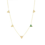 Collier Eléonore triangles et pierre laiton couleur or