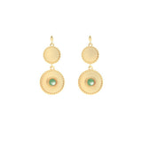 Boucles d'oreilles Célia pierre laiton couleur or