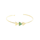 Jonc Leelou triangles et pierre laiton couleur or