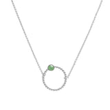 Collier Chloé cercle et pierre laiton rhodié couleur argent