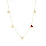 Collier Eléonore triangles et pierre laiton couleur or