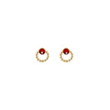 Boucles d'oreilles Charlie puce cercle et pire laiton couleur or