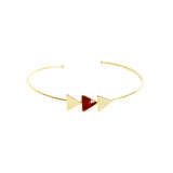 Jonc Leelou triangles et pierre laiton couleur or