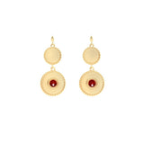 Boucles d'oreilles Célia pierre laiton couleur or