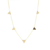 Collier Eléonore triangles et pierre laiton couleur or
