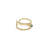 Bague Carole double anneau et pierre laiton couleur or