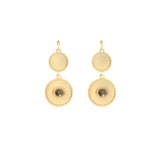 Boucles d'oreilles Célia pierre laiton couleur or