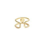 Bague Carole double anneau et pierre laiton couleur or
