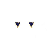 Boucles d'oreilles triangle et pierre laiton couleur or