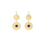 Boucles d'oreilles Célia pierre laiton couleur or