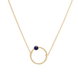 Collier Chloé cercle et pierre laiton couleur or