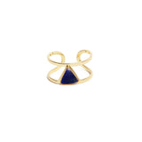 Bague Lisa double anneau et pierre triangle laiton couleur or