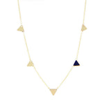 Collier Eléonore triangles et pierre laiton couleur or