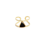 Bague Lisa double anneau et pierre triangle laiton couleur or