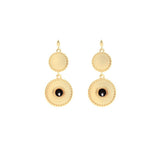 Boucles d'oreilles Célia pierre laiton couleur or