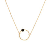 Collier Chloé cercle et pierre laiton couleur or