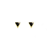 Boucles d'oreilles triangle et pierre laiton couleur or