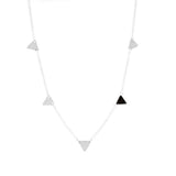 Collier Léonore triangles et pierre laiton couleur argent