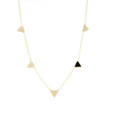 Collier Eléonore triangles et pierre laiton couleur or