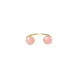 Bague Colette ouverte double pierre laiton couleur or