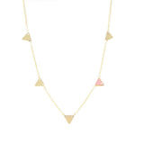 Collier Eléonore triangles et pierre laiton couleur or