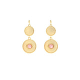 Boucles d'oreilles Célia pierre laiton couleur or