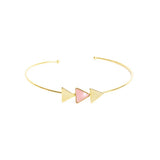 Jonc Leelou triangles et pierre laiton couleur or