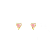 Boucles d'oreilles triangle et pierre laiton couleur or
