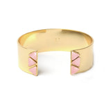 Manchette Lina trois pierres triangles laiton couleur or