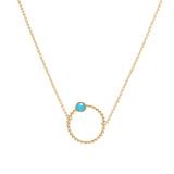 Collier Chloé cercle et pierre laiton couleur or