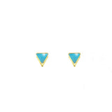 Boucles d'oreilles triangle et pierre laiton couleur or