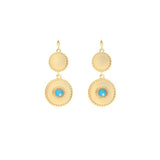 Boucles d'oreilles Célia pierre laiton couleur or
