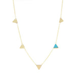 Collier Eléonore triangles et pierre laiton couleur or