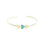 Jonc Leelou triangles et pierre laiton couleur or