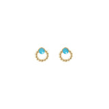 Boucles d'oreilles Charlie puce cercle et pire laiton couleur or