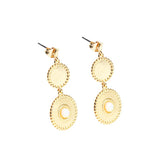 Boucles d'oreilles Célia pierre laiton couleur or