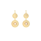Boucles d'oreilles Célia pierre laiton couleur or