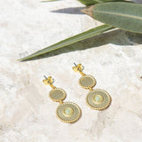 Boucles d'oreilles Célia pierre laiton couleur or